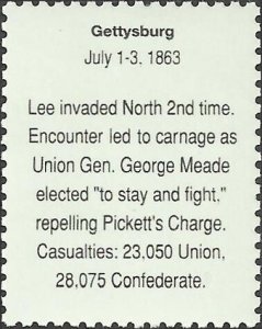 # 2975t MINT NEVER HINGED ( MNH ) BATTLE OF GETTYSBURG