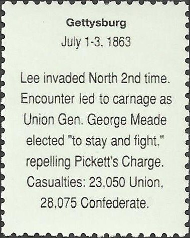 # 2975t MINT NEVER HINGED ( MNH ) BATTLE OF GETTYSBURG
