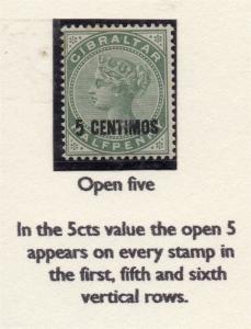 Gibraltar 1886 Early Issue Fine Mint Hinged 5c. Surcharged Variety 295843