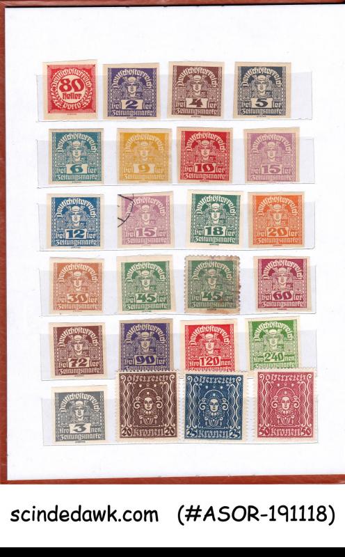 COLLECTION OF AUSTRIA 1912-1935 STAMPS IN SMALL STOCK BOOK