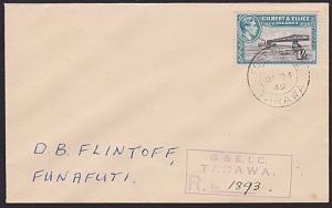 GILBERT & ELLICE IS 1949 Registered cover ex TARAWA.........................6198