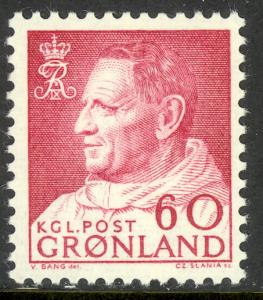 GREENLAND 1963-68 60o FREDERICK IX Issue Sc 60 MNH