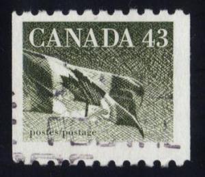 Canada #1395 Flag, used (0.25)