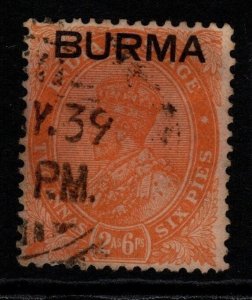 BURMA SG6 1937 2½a ORANGE FINE USED