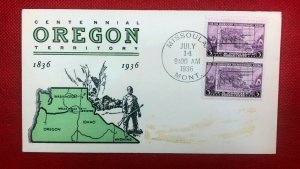 ZAYIX - 1936 FDC Missoula Cancel 783 - Centennial Oregon Territory