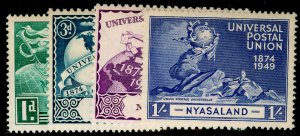 NYASALAND PROTECTORATE SG163-166, COMPLETE SET, VLH MINT. UPU