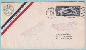 UNITED STATES  FIRST FLIGHT COVER - 1928 FROM RICHMOND VIRGINIA - CV419