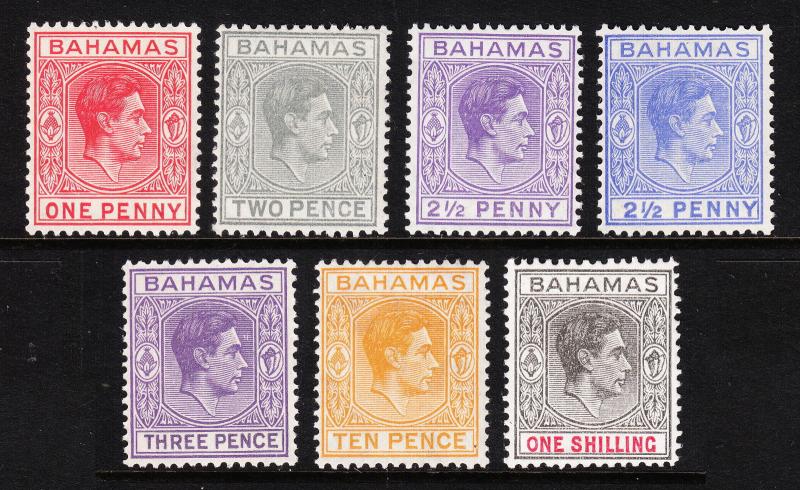 BAHAMAS — SCOTT 101//110 (SG 150//155)—1938-46 KGVI ISSUES — MNH/MH —SCV $55.10