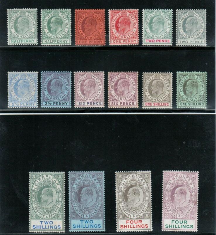 Gibraltar #49 / #62 (SG #66 / #73) Very Fine Mint Original Gum Lightly Hinged