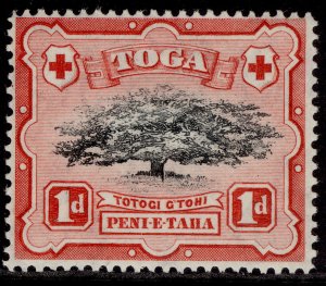 TONGA GVI SG75, 1d black & scarlet, NH MINT.