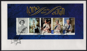 2015 Australia Long May She Reign Miniature Sheet FDC