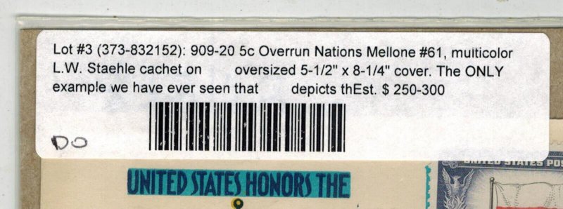 WW2 PATRIOTIC RARE UNUSUAL STAEHLE 909-921 OCCUPIED NATIONS SIGNED UNIQUE ???