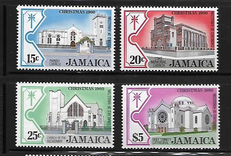 JAMAICA,491-494  MINT HINGED, CHRISTMAS 1980