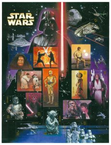 Scott 4143 41c Star Wars Mint Sheet VF NH Cat $15 Face $6.15