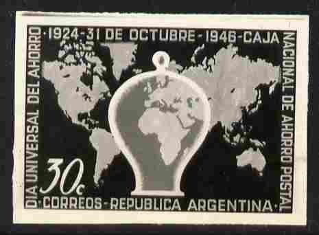 Argentine Republic 1946 Annual Savings Day 30c twice stam...