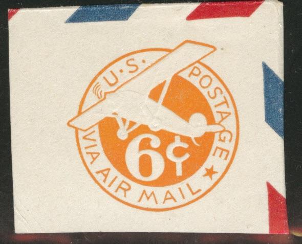 US Envelope cut square Scott UC4 un-canceled Airmail