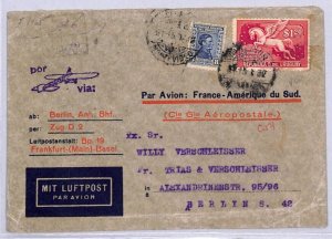 URUGUAY Air Mail $1.20 PEGASUS Cover *AEROPOSTALE* Stationery Env' Berlin YU161