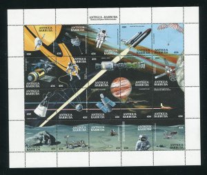 Antigua and Barbuda Space Accomplishments Stamp Sheet MNH 1990