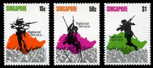 Singapore #119-121 Cat$13.75, 1970 National Military Service, set of three, n...