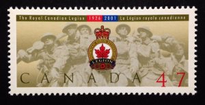 Canada  Sc# 1926  ROYAL CANADIAN LEGION military  2001  MNH