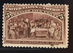 US #234 Used F - 5c Columbus Soliciting Aid of Isabella 1893 [US25-15]