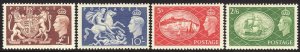 Sc# 286 / 289 Great Britain 1951 KGVI 2/6 - £1 complete set MVLH CV $80.00