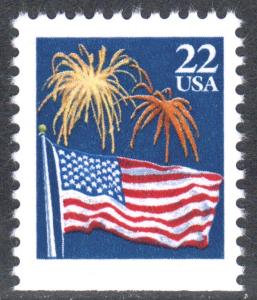 Scott 2276a  22¢ Flag & Fireworks Booklet Single, MNH