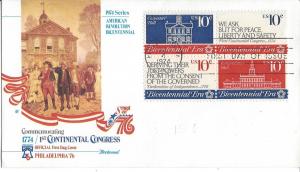 United States, 1546a, US BiCentennial Block of 4 Fleetwood First Day Cover FDC
