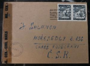 1946 Saluzburg Austria Censored AMG Cover To Horesedly Czechoslovakia