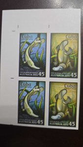 O) 2014 CUBA, IMPERFORATED, INTERNATIONAL PHILATELIC EXHIBITION AUSTRALIA 2013,