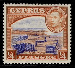 CYPRUS GVI SG151, ¼pi ultramarine & orange, M MINT.