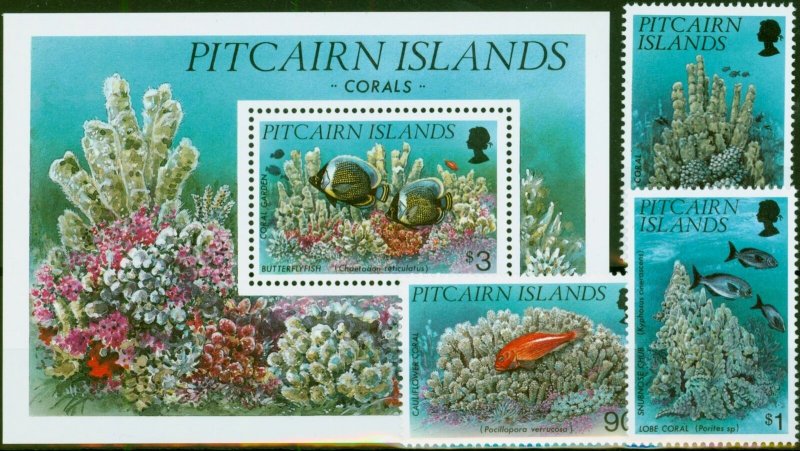 Pitcairn Islands 1994 Corals Set of 4 SG454-MS457 V.F MNH 