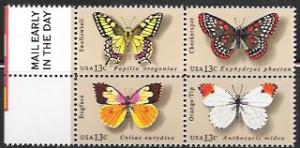 US #1712-15 MNH Mail Early Block. Butterflies.