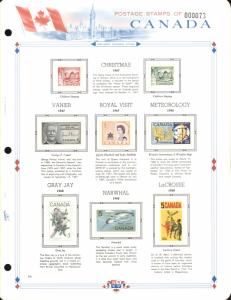 Canada Mint and Used Stamps on White Ace Album Page from Collection (Note: Pa...