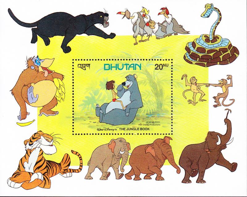 Bhutan 1982 Jungle Book complete Stamps + Sheets VF/NH(**)