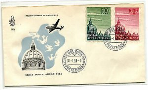 Vatican FDC Venetia 1958 PA Cupola II not traveled