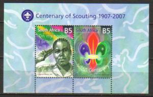 South Africa - 2007 Centenary of Scouting MS MNH** SG MS1632