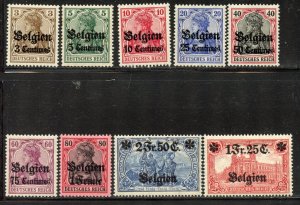 Belgium # N1-9, Mint Hinge Remain. CV $ 45.75