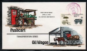 US #2130 & 2133 Transportation FDC Collins Hand Painted B451