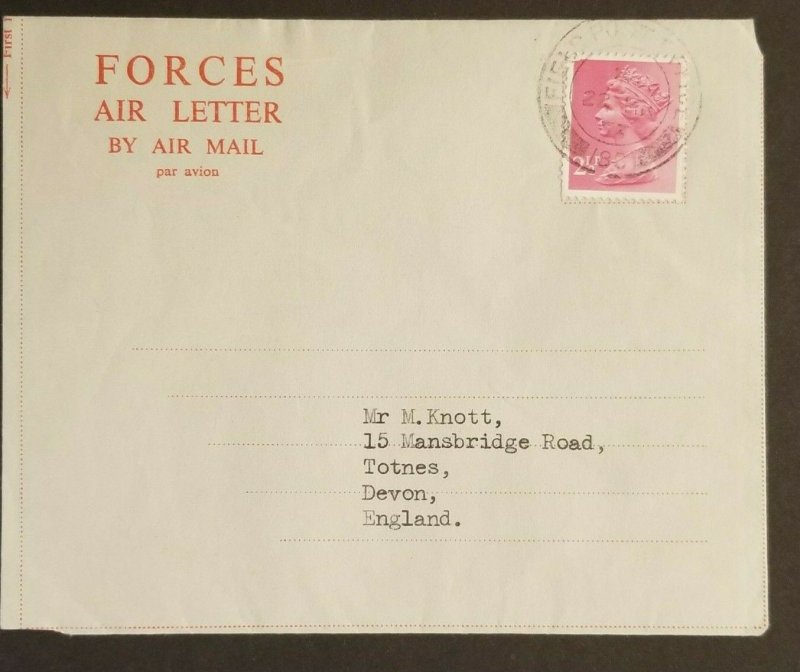 1973 Kathmandu Nepal Operation Khana Cascade BFPO 600 Air Letter Air Mail Cover