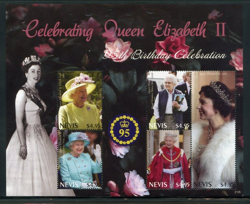 NEVIS 2021  QUEEN ELIZABETH II 95th BIRTHDAY  SHEET MINT NEVER HINGED