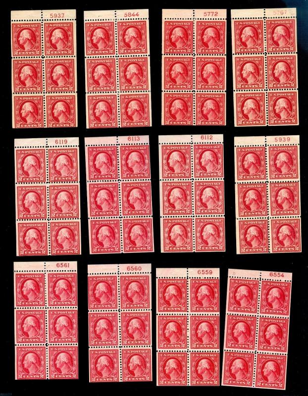 MOMEN: US STAMPS #406a 12 PLATE # BOOKLETS MINT OG H