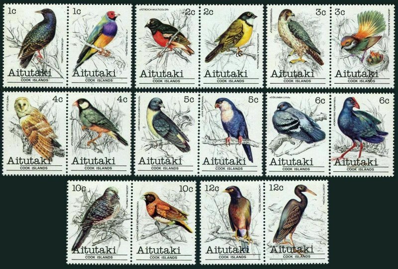 Aitutaki 215-246D,MNH.Michel 370-405. Bird 1981-1982.Names in description.