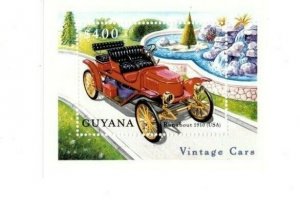 Guyana 2000 - Vintage Cars - Souvenir Stamp Sheet - Scott #3473 - MNH