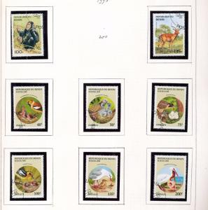 BENIN 1995/98 Wildlife Dogs Birds Sheets Used 90 +Items (pie 269)