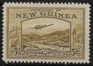 NEW GUINEA SG223 1939 5/= OLIVE-BROWN MTD MINT
