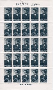 Brazil 1964 Sc#987 Pres.John F.Kennedy Mini-Sheetlet (25) Perforated MNH