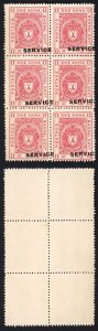 Bhopal SGO315 1932 1a Carmine-red Misplaced Surcharge (no gum)