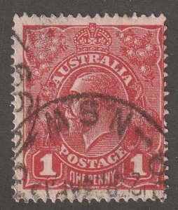 Australia, stamp,  Scott#21,  used,  hinged,  one penny, #A-21
