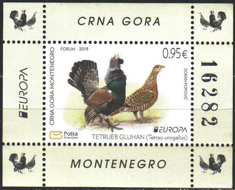 Montenegro. 2019. Birds, Europe-Sept. MVLH.